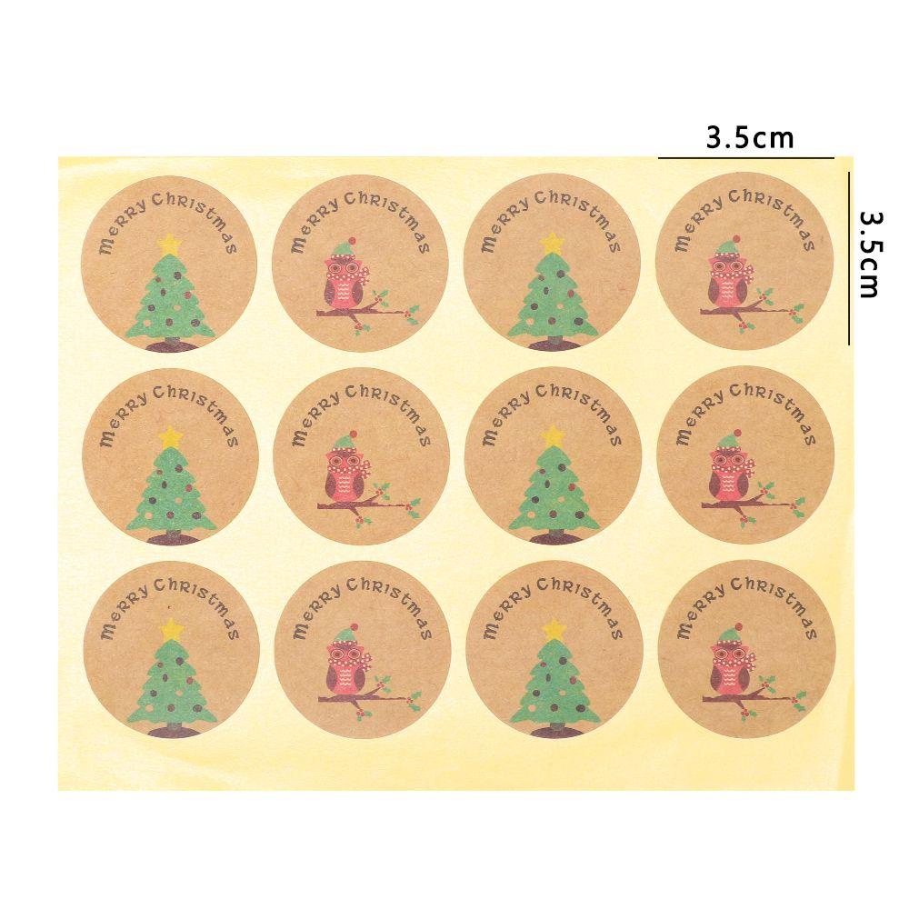 Nanas 60 /120 pcs Stiker Natal Hadiah Kraft Kreatif Candy Tag Dekorasi Kue Desain DIY Kemasan Segel