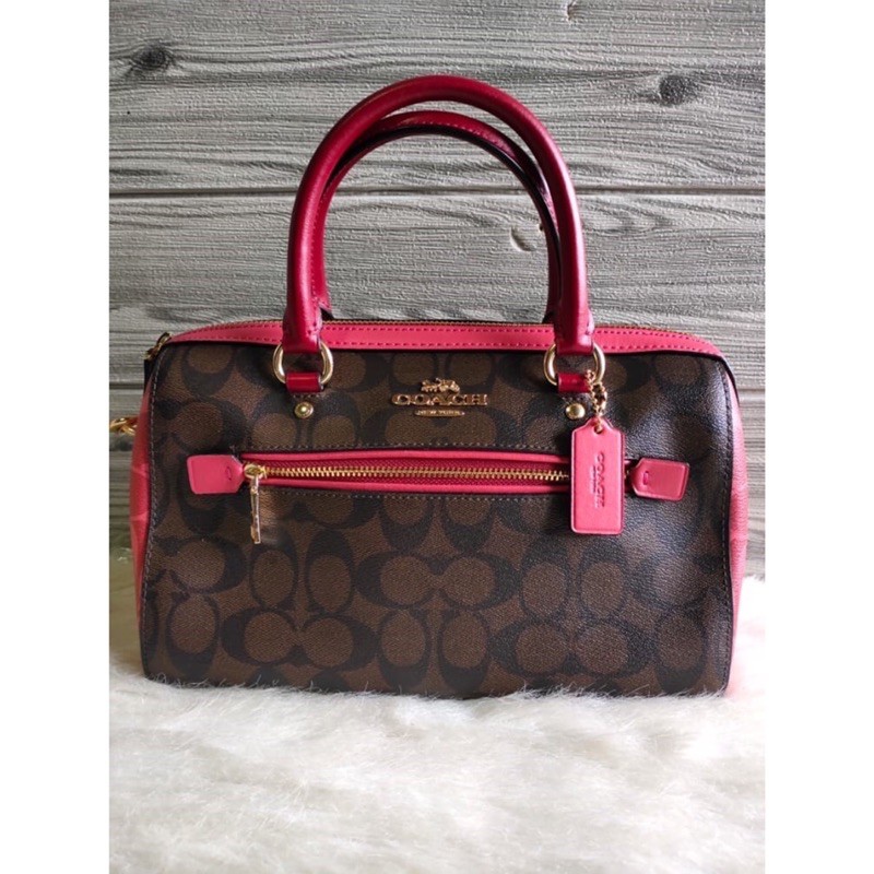 Tas Coach original - Coach rowan satchel in colorblock brown multi