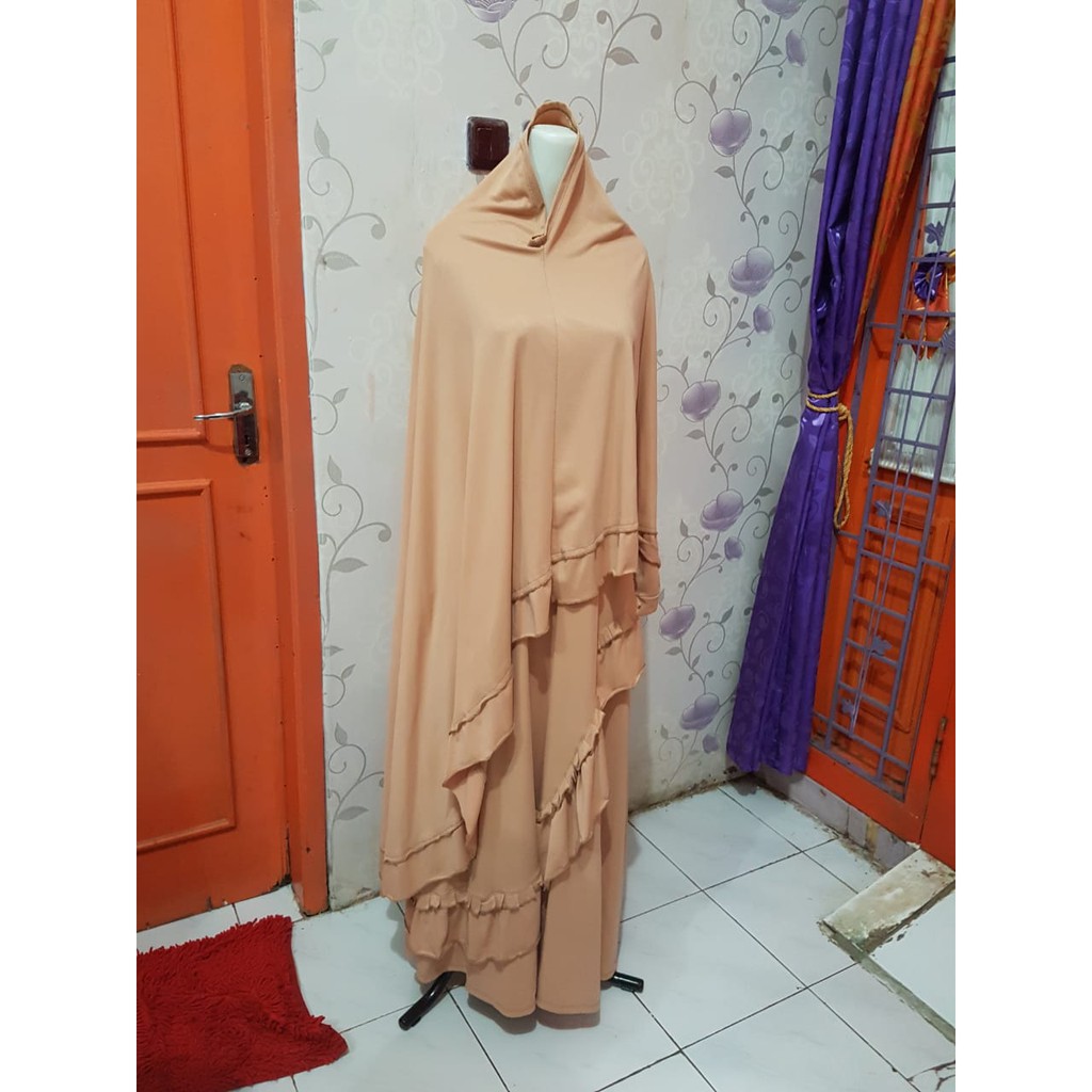 Set Gamis + Khimar (coklat muda)