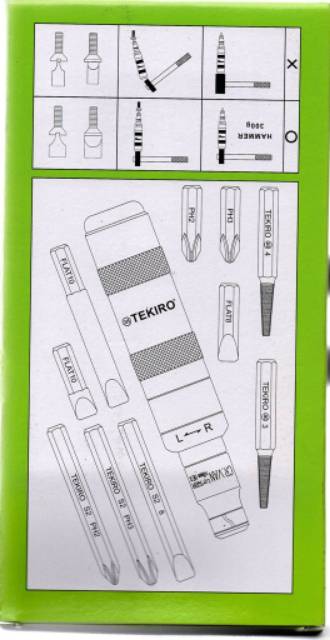 Obeng Ketok Set isi 11pcs Tekiro / Impact Driver Set/Obeng Ketok Tekiro Set Getok Impact Driver Screwdriver 11Pcs