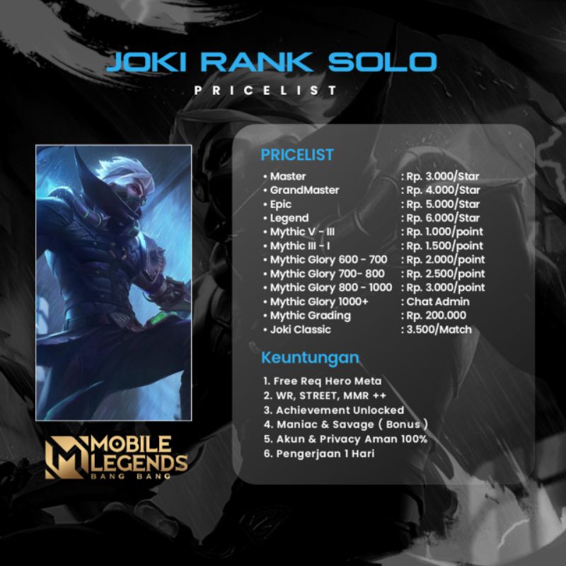 Mobile Legends Joki Joki Ml Mythic Shopee Indonesia