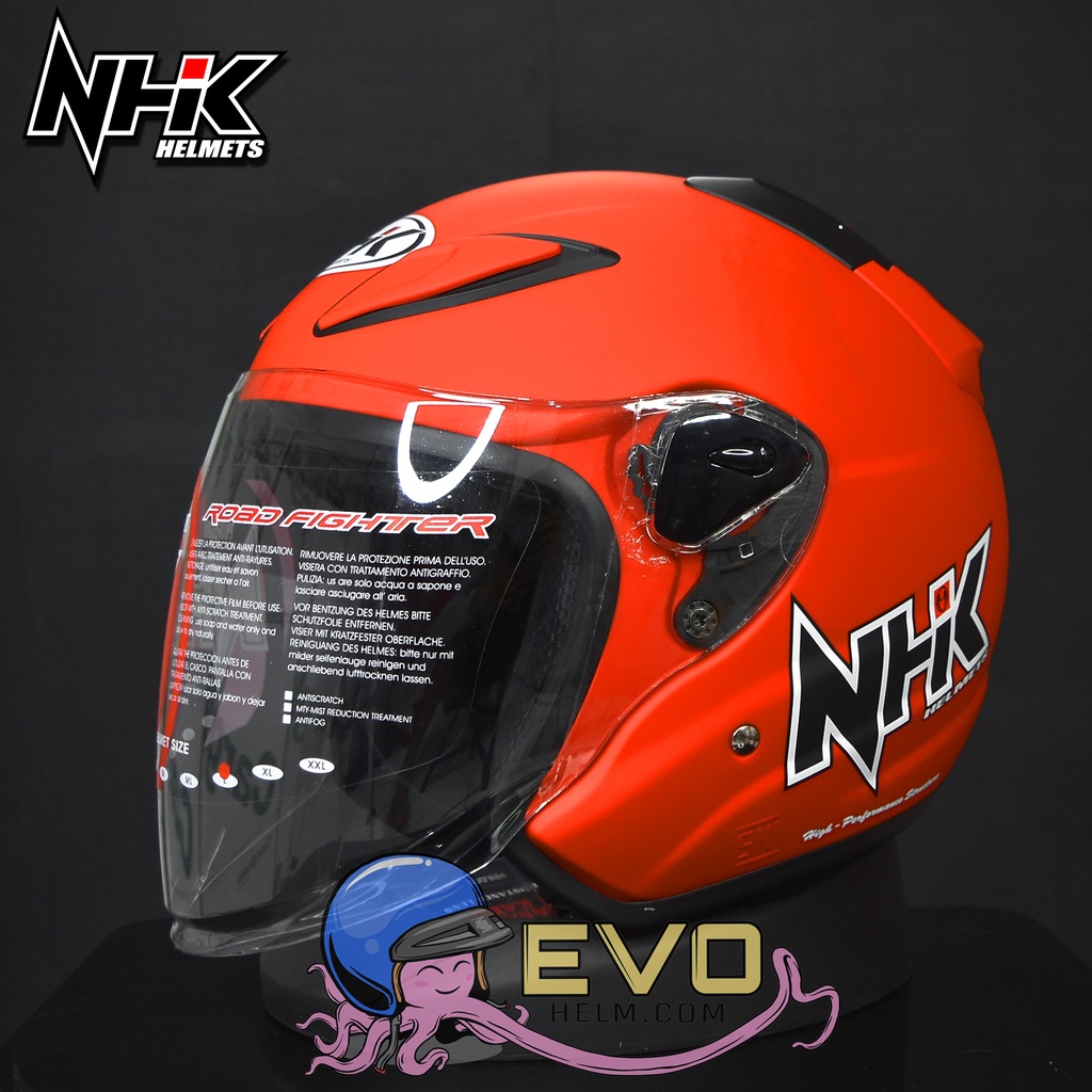 NHK R6 SOLID Half Face - Single Visor RED DOFF