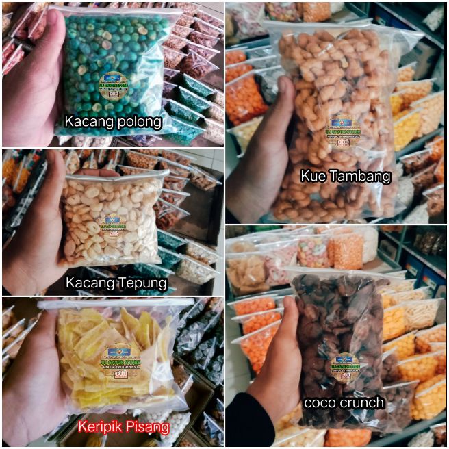 

5 paket snack cemilan kue kering kemasan termurah