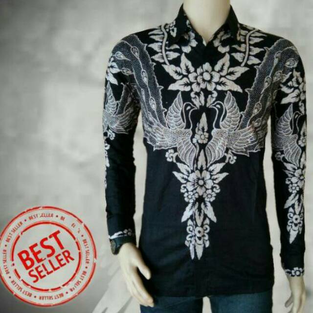 Flash Sale Kemeja Black Phoenix Batik Pria Lengan Panjang QqJ1zDI53Q6YO