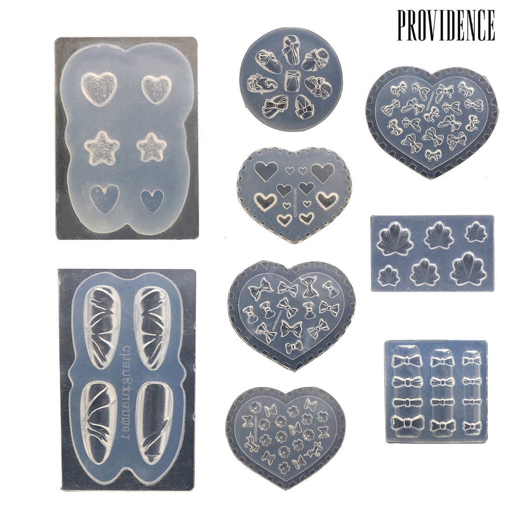 Providence 3D Patterns Nail Mold Artwork Making Transparent Silicone Carving Bear Butterfly Stamping Mold for Salon