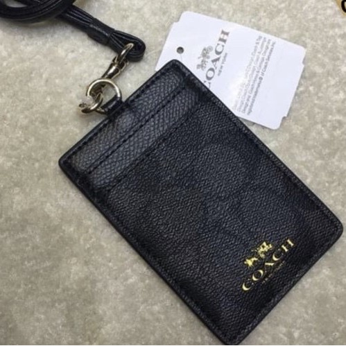 

READY Coach ID Lanyard Signature black-brown Authentic Original (Free Mask) - Black BERMUTU