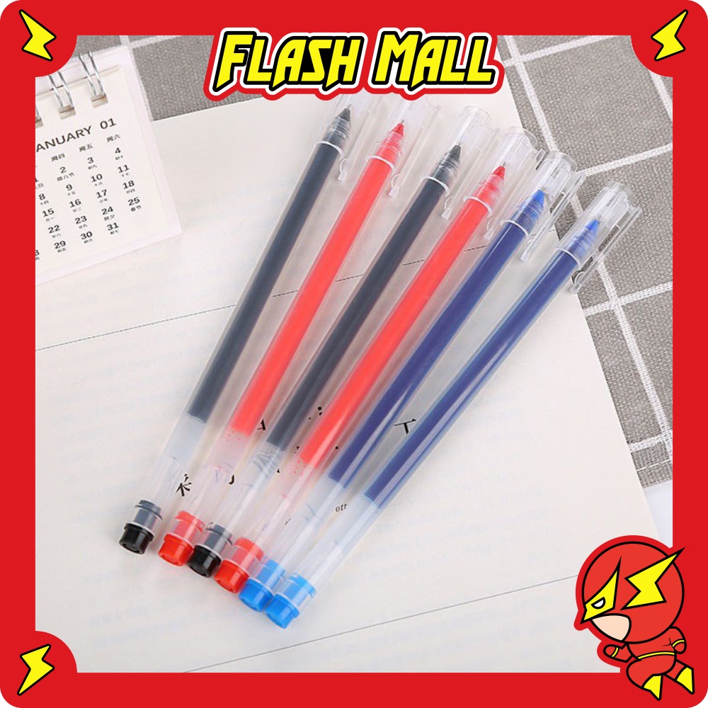 

FLASHmall R439 Pulpen Gel Cair 0.5mm Tip Jarum Neutral Pen Alat Tulis Kantor