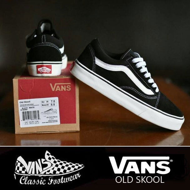  Sepatu  Vans  Old Skool Classic Black White Sepatu  Vans  