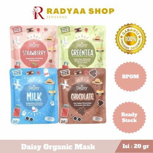 Daisy Organic Mask 20gr BPOM Travel Size All Varian Facemask Halal Masker Organik Paket Lengkap