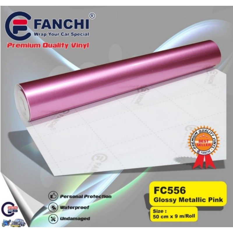 Sticker Fanchi FC556 Glossy Metallic Pink Muda Candy metalik Glossy Premium Wrap