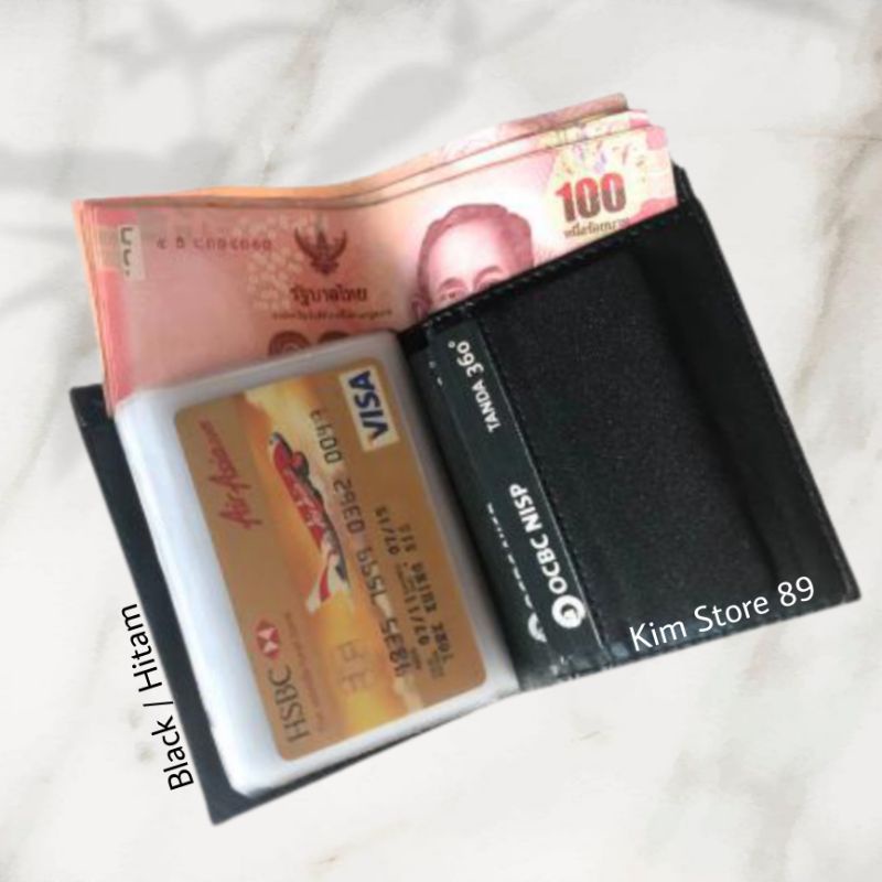 Dompet Kartu Card Holder 18 in 1 Card Holder + slot uang kulit sintetis dompet kartu kredit - Polos