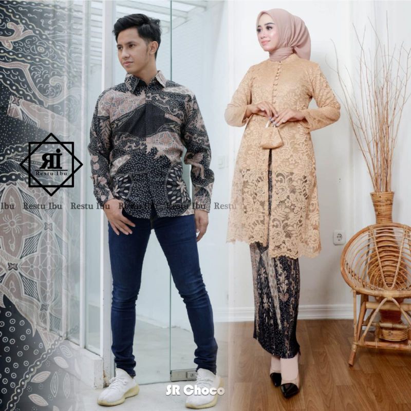 READY. COUPLE TUNIK BROKAT//GROSIR_KEBAYA_TANAH_ABANG