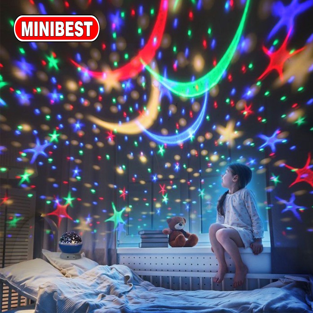 [MB] Lampu Dekorasi LED Proyektor Bulan Bintang/ Lampu DISCO/ lampu tidur bintang / Lampu Tidur Anak / lampu kamar anak anak