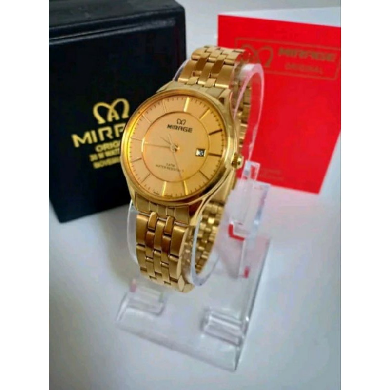 jam tangan pria;MIRAGE M8544BRP-Lgold~ORIGINAL WATER RESISTANT~TGL~STAINLESS