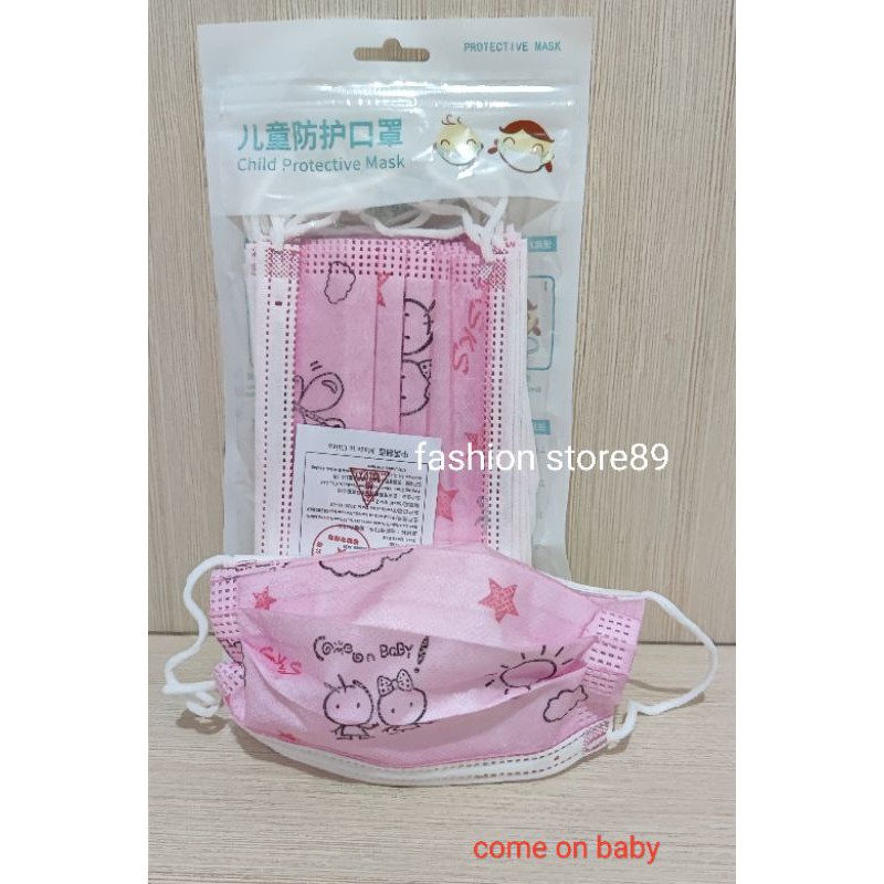 Masker Anak 3ply isi 10pcs ready siap kirim Quality import Masker Anak 3ply bestseller