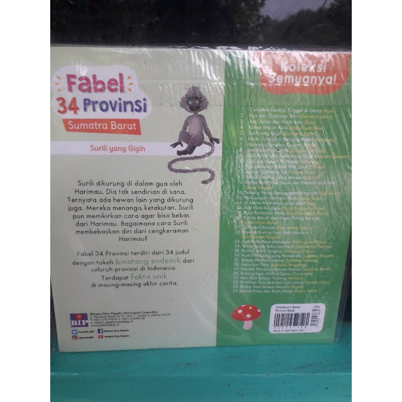 buku fabel 34 provinsi sumantra barat