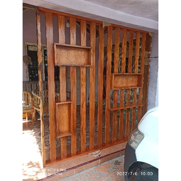 partisi sekat ruangan kayu solid