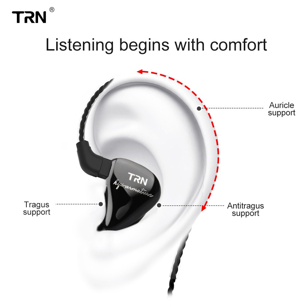 TRN IM1 1BA 1DD Hybrid In Ear Monitor Gaming Earphone Hifi Detachable Cable