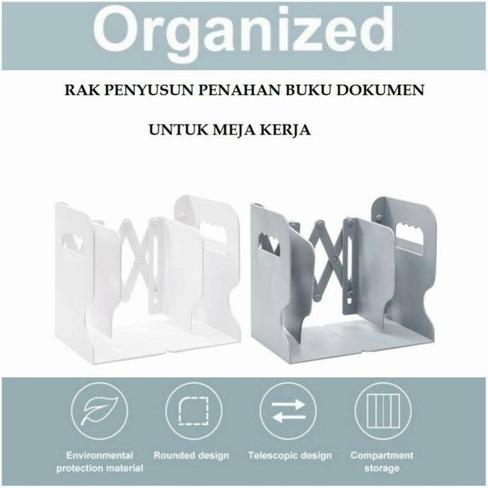 

Office & Stationery | Document Organizer | Retractable Desk Book Holder With Pen Holder -Rak Penahan Buku Dokumen | Best Seller