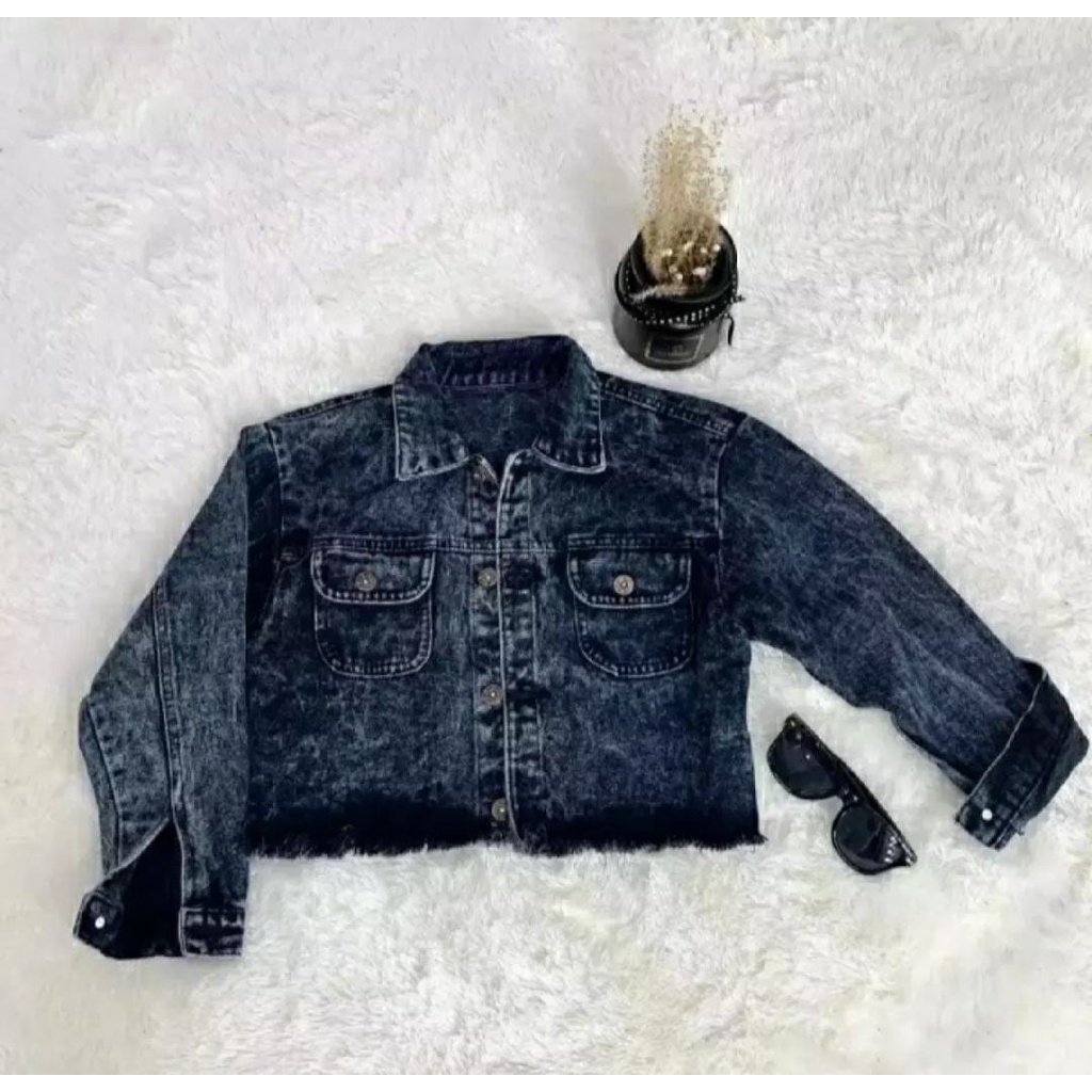 Jaket Crop Jeans Levis Panjang Wanita [BAYAR DITEMPAT]