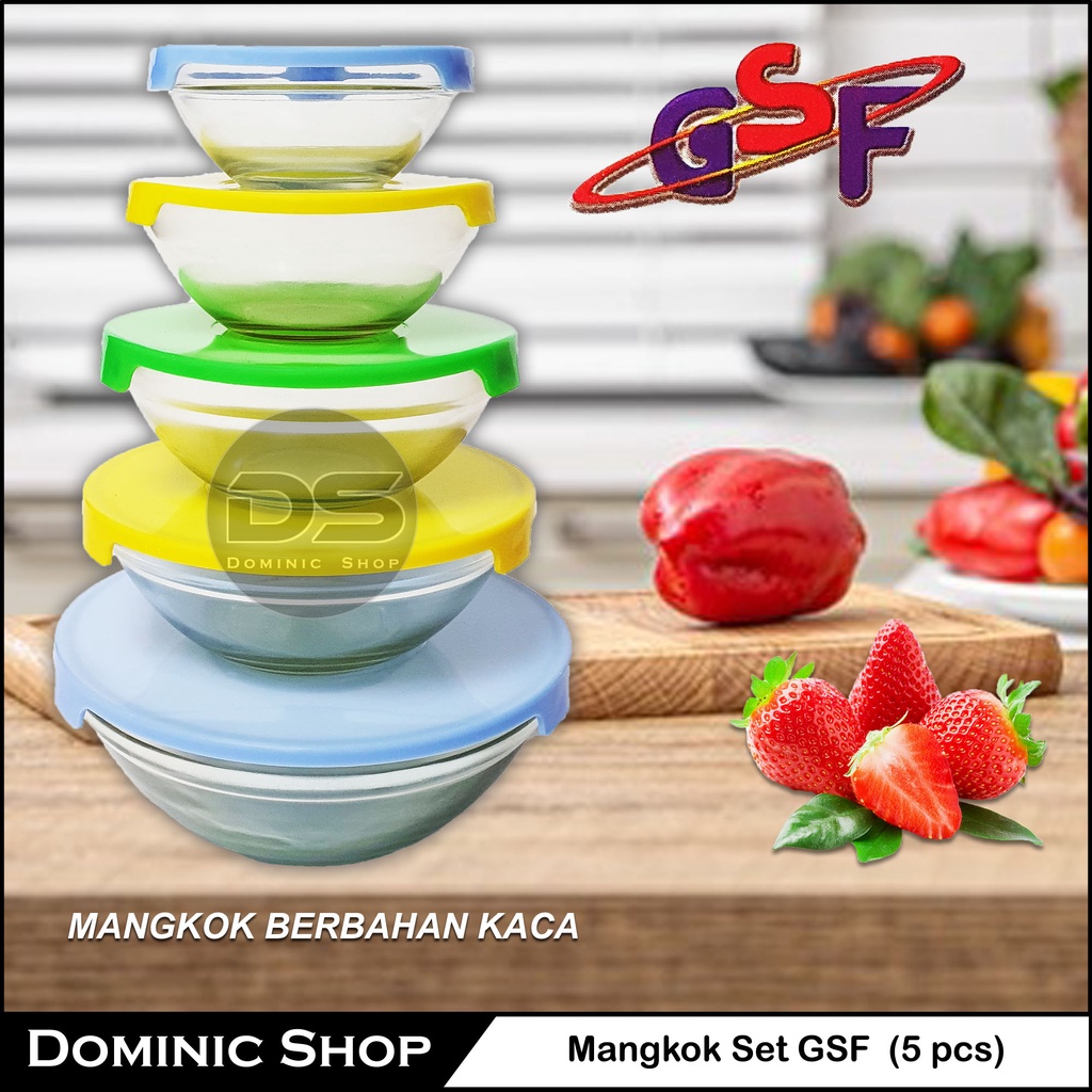 Mangkok Set GSF (5 pcs) / Mangkuk Susun / Tempat Penyimpanan Makanan