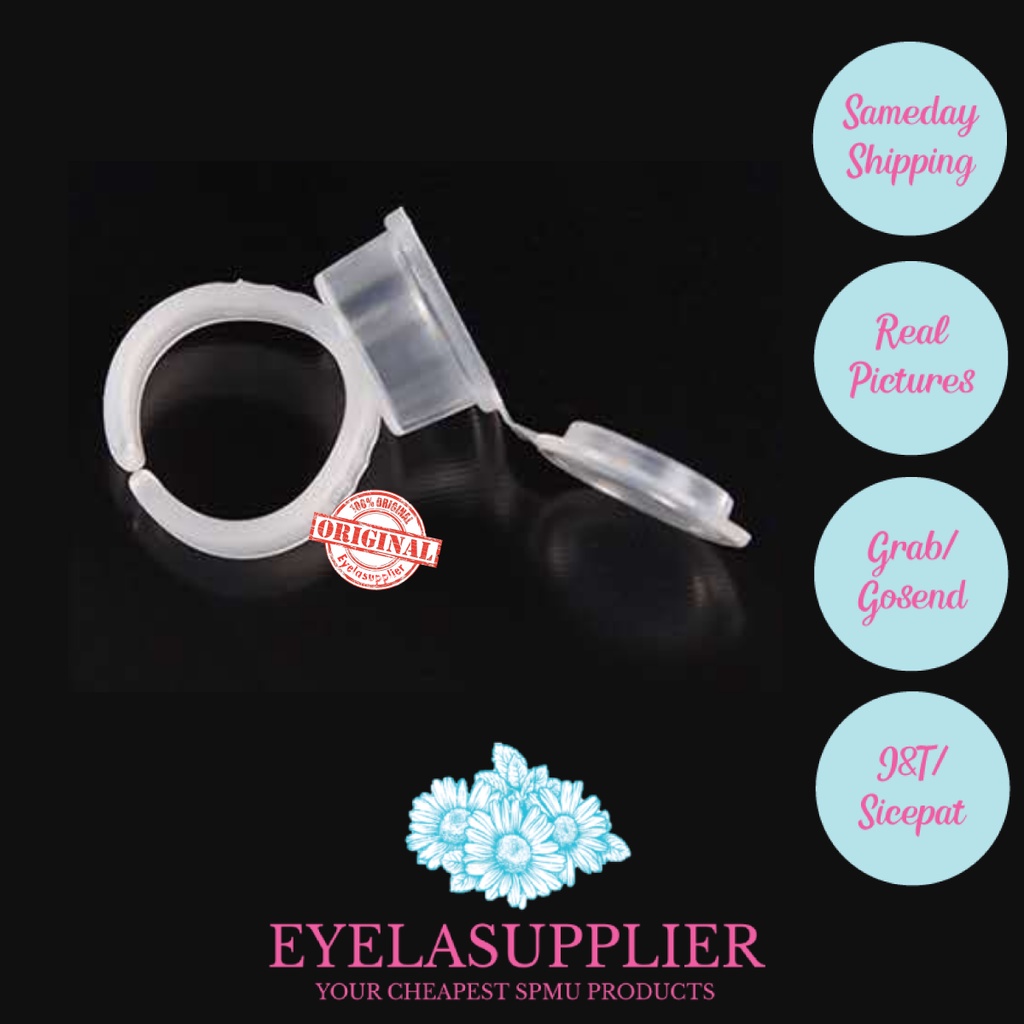 Ring Cup Wadah Tinta Lem Holder Tutup Sulam Alis Bibir Eyelash Extension Glue Cap Lid Tattoo Ink