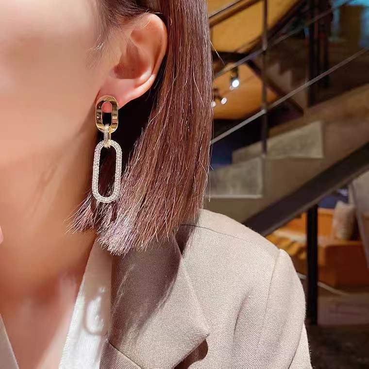 Anting Bentuk Oval Gaya Korea Untuk Wanita