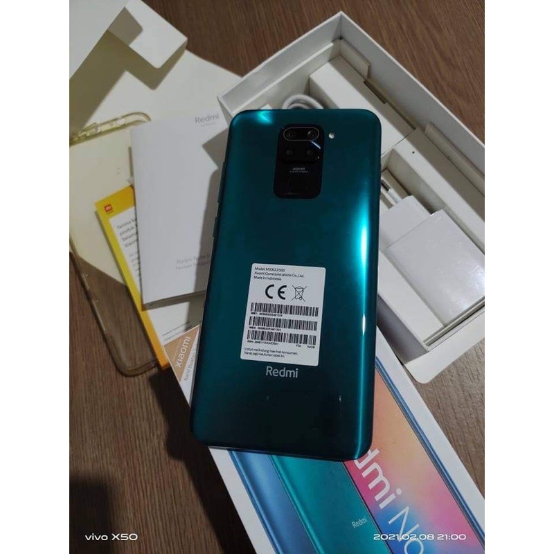 Jual HP Handphone Bekas Xiaomi Redmi Note 9 4/64gb Fullset Like New HP Seken Second Berkualitas