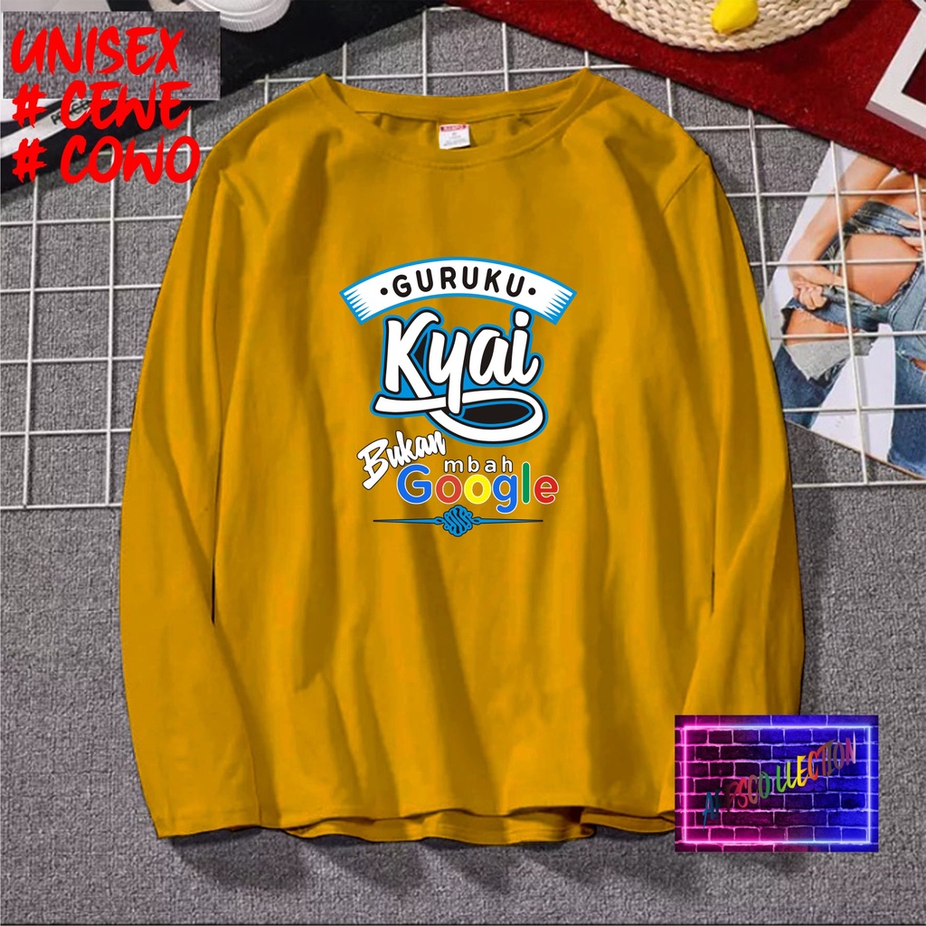 COD/ KAOS DTF MBAH KYAI GOOGLE HAPPY SANTRI /KAOS TULISAN/KAOS SANTRI KEKINIAN/KAOS DAKWAH/KAOS ISLAM/SANTRIWATI/KAOS HITS 2022/KAOS BERGAMBAR KAOS EKSPRESI KAOS PRIA TSHIRT WANITA Santai Crew Neck V-Neck Slim-fitting Polos Setrip Hitam Putih Crew Neck