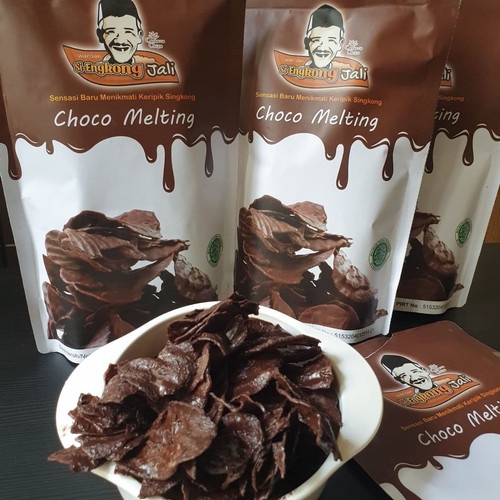 Si Engkong Jali Keripik Singkong dibalut Extra Cokelat Melting Tebal Renyah (150gr)