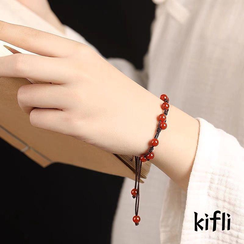 Gelang Kaki Tali Warna Merah Gaya Retro Untuk Wanita