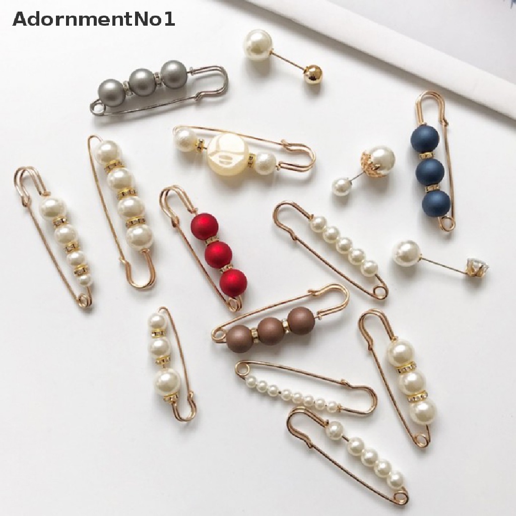 (AdornmentNo1) 1pc Bros / Pin Motif Geometri Aksen Mutiara + Berlian Imitasi Untuk Perhiasan Wanita DIY