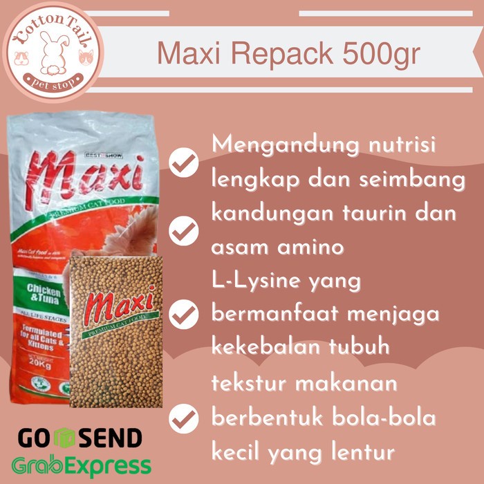 MAXI Chicken Tuna Makanan Kucing 500gr / Cat Food Repack 500gr