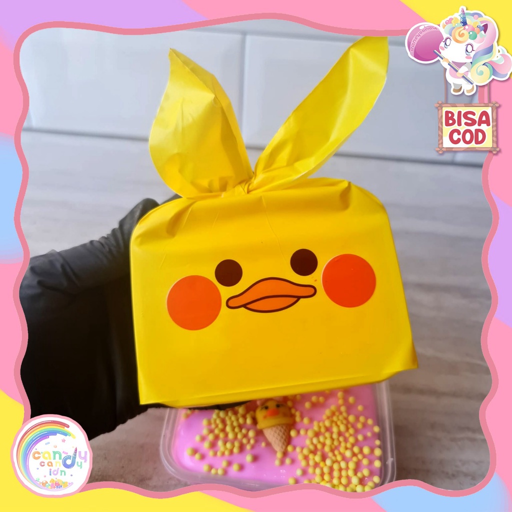 Slime pinky duck / slime bebek / slime original dengan packing bebek unik by kado.idn