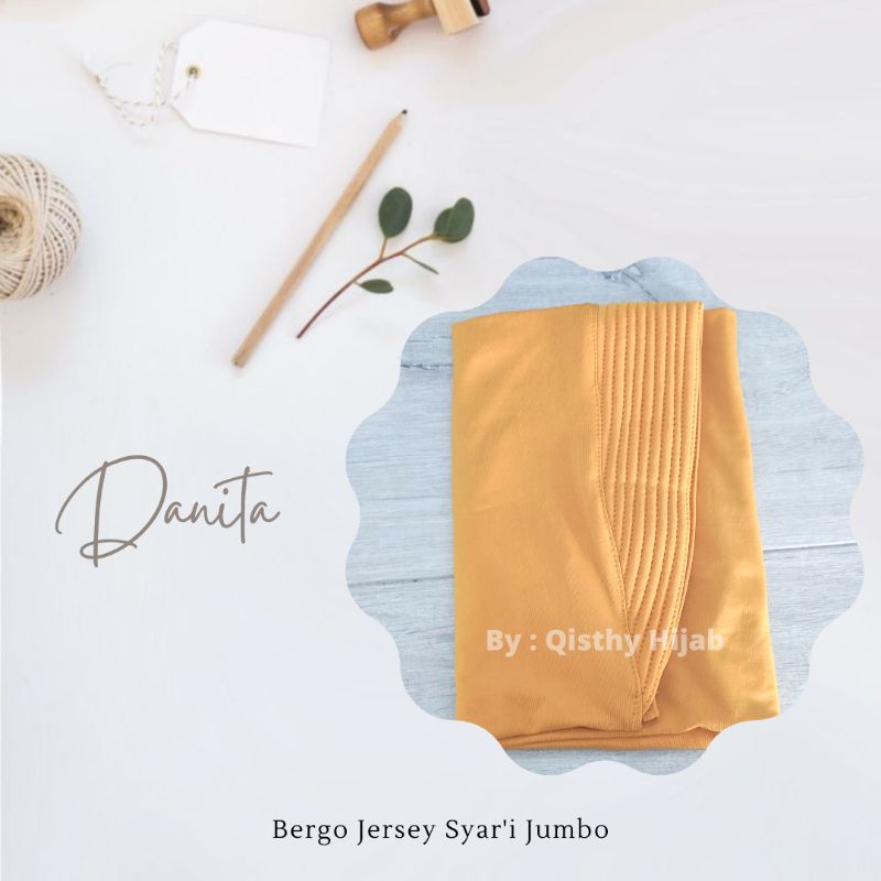 Danita Bergo Jumbo Syar'i | Hijab Instan Syar'i | Khimar Daily Instan Bergo Original | Hijab Menutup Dada | Kerudung Instan Jersey | Hijab Bergo Jersey Jumbo | Hijab jersey Khimar Murah | Khimar Jumbo  Syar'i | Jilbab Pengajian | Khimar Jumbo Premium-Mustard