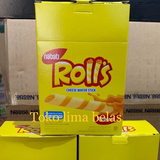 

Nabati Rolls 6 Gram. 1 Box isi 20 pcs. Eceran 500.