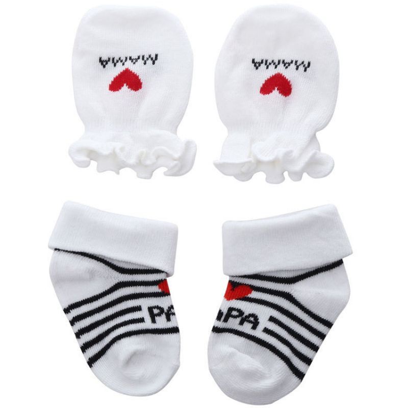 Set Mitten / Kaos Kaki Sarung Tangan / Kaos Kaki Newborn / Kaos Kaki + Sarung Tangan / Kaos Kaki Bayi 0-12 Bulan