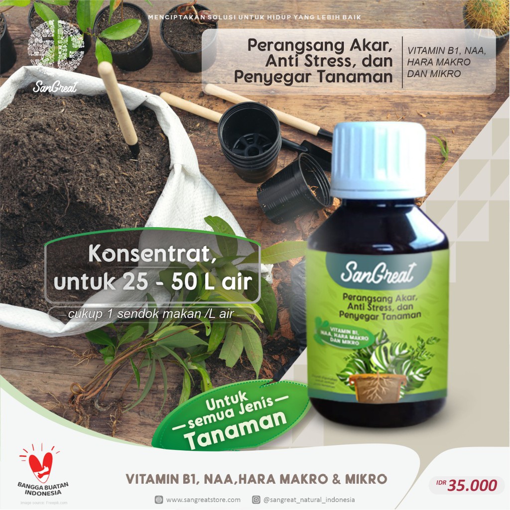 Penumbuh Akar &amp; Anti Stress Tanaman Vitamin B1, NAA Hara Makro Mikro