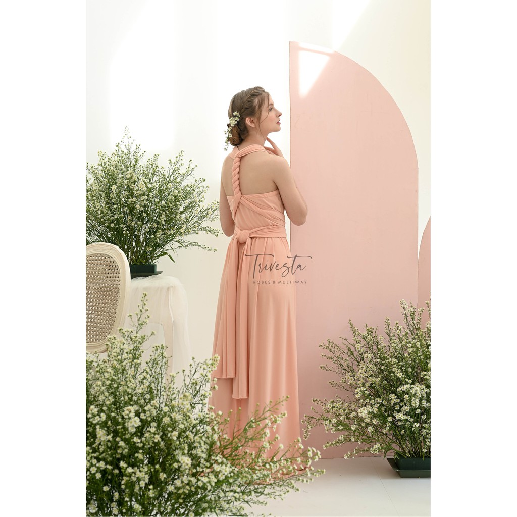 MAXI | SALEM BABY / PEACH |MULTIWAY INFINITY CONVERTIBLE DRESS | FREE KEMBEN &amp; SPECIAL LONG SCRAFT