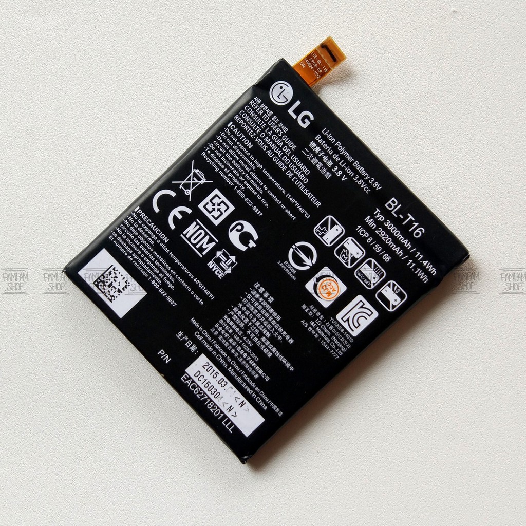 Baterai LG Flex 2 F510L H950 H955 H959 BL-T16 BLT16 BL T16 Original OEM Batre Batrai Ori