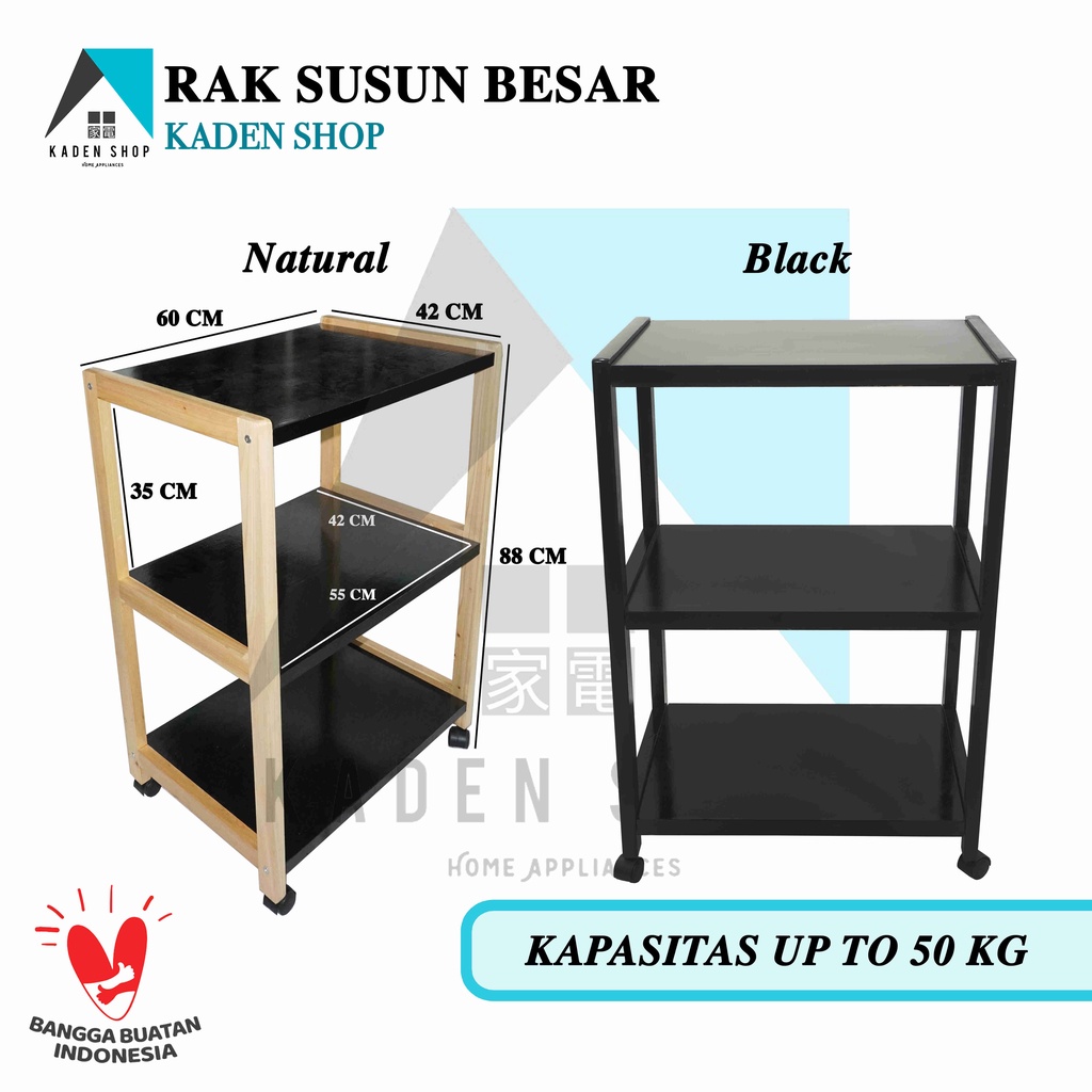 Meja Rak Susun 3 Kayu