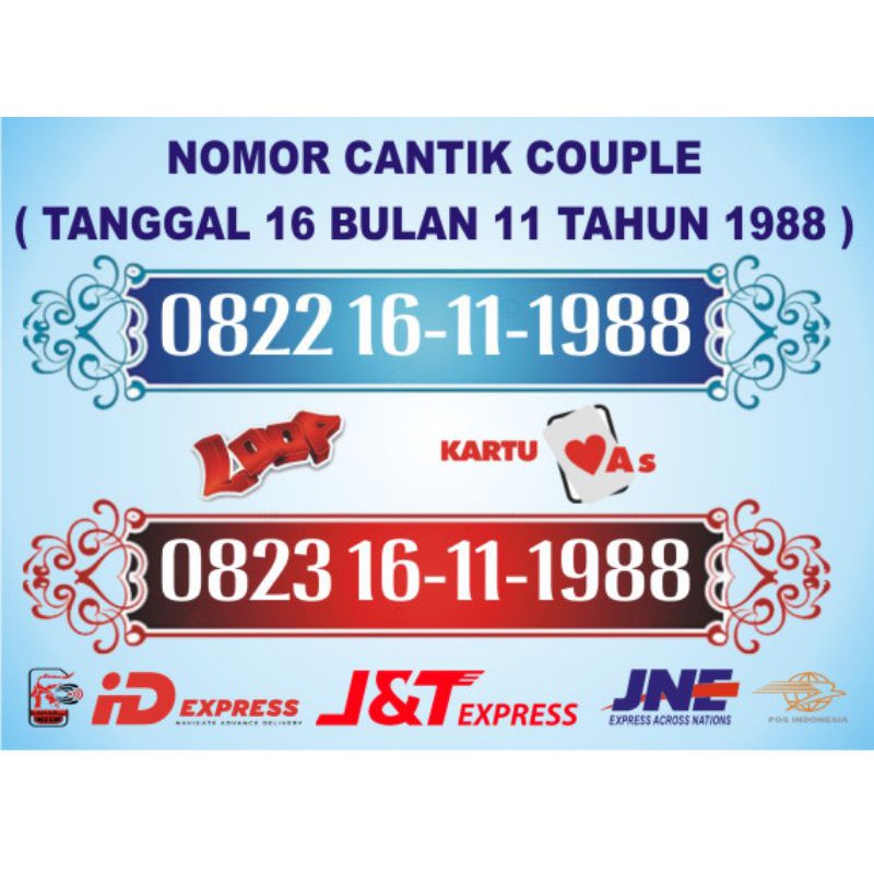 NOMOR CANTIK COUPLE SERI TANGGAL BULAN TAHUN (16-11-1988)