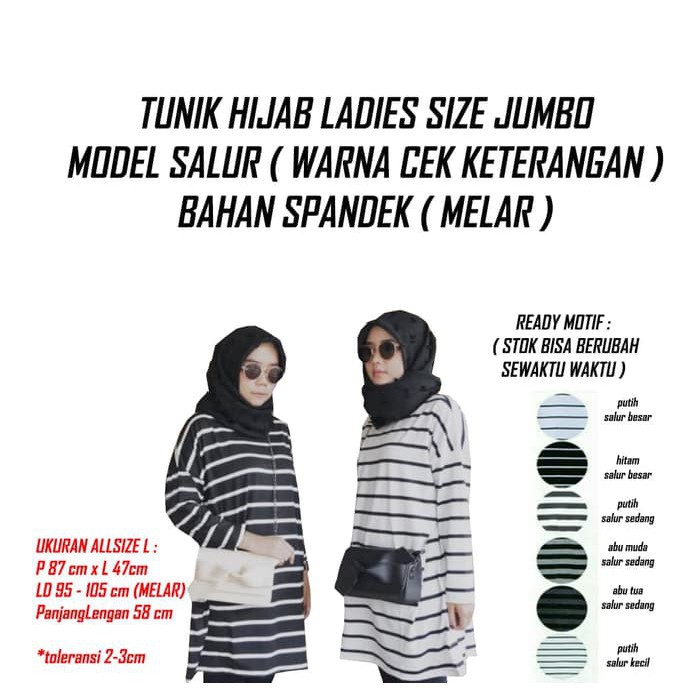 TUNIK SALUR kaos wanita lengan panjang model hijab ukuran JUMBO