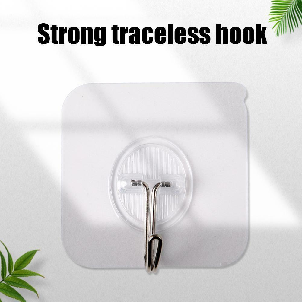 1 Piece Wall Storage Hook / Transparent Wall Hooks /Seamless Adhesive  Hook /  Punch-free Seamless Hook For Kitchen Bathroom Office