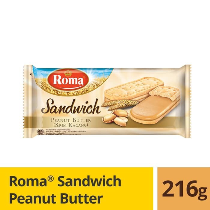 

PROMO ROMA SANDWICH PEANUT 216 GR TERMURAH