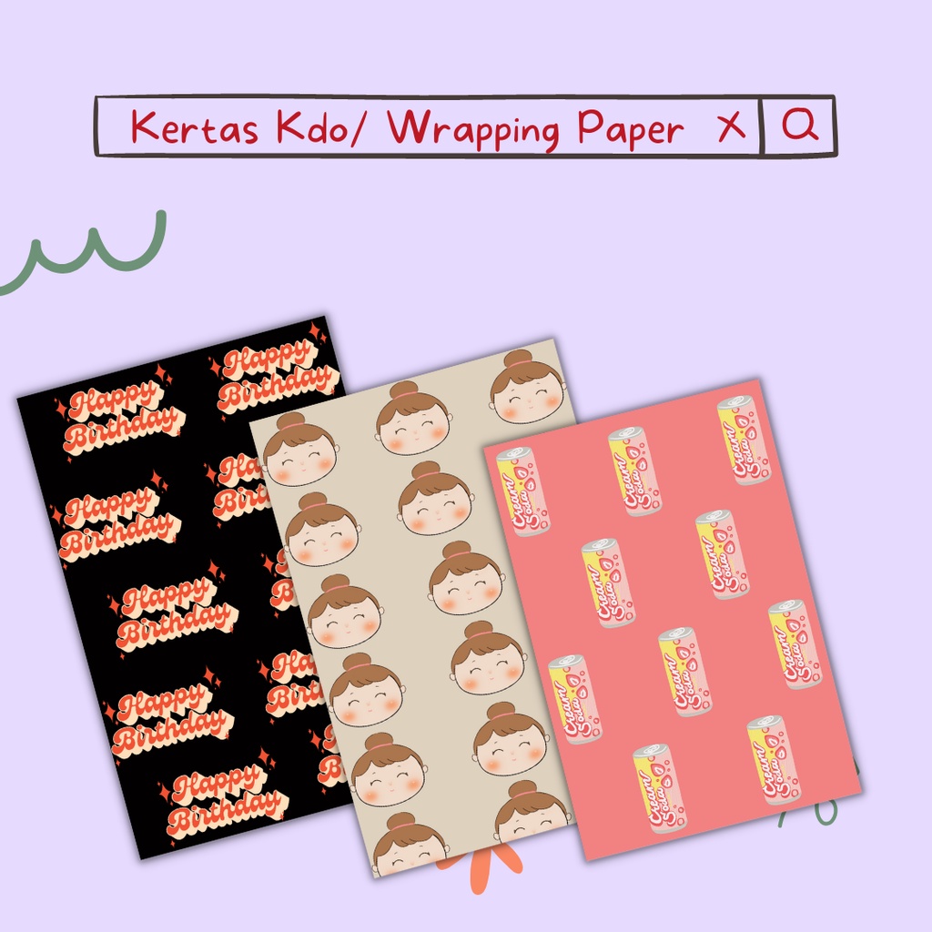 

[AP 150 A3+] Part 2 Kertas Kado - Wrapping Paper - Kertas Sampul - sampul buku - Custom Desain