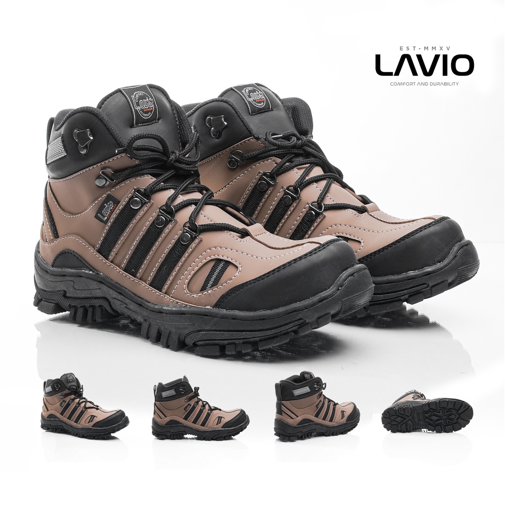 Lavio Sepatu Pria Boots Safety High Tinggi Kerja Proyek Gunung Hiking Nitro Original