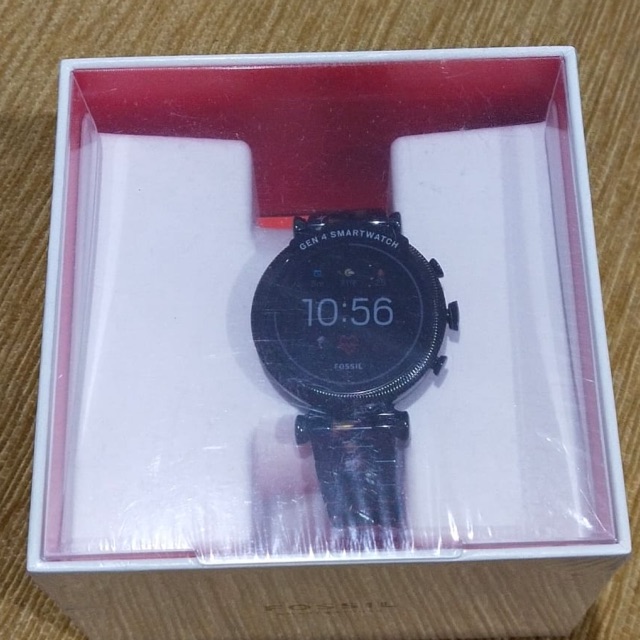 READY IN SEALED FOSSIL GEN 4 SMARTWATCH SLOAN HR TWO TONE BLACK AND TORTOISE STAINLESS STEEL FTW6042