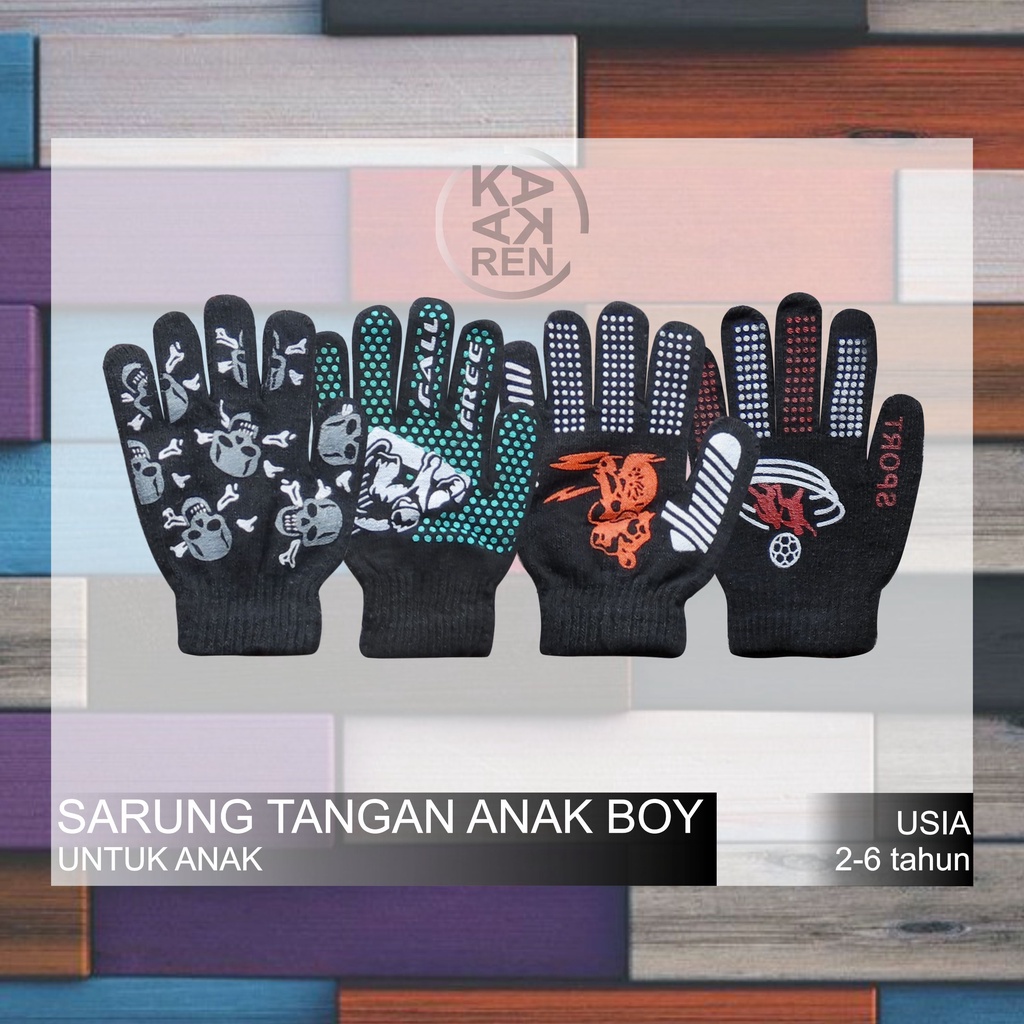 Kakaren Sarung Tangan Anak Laki-laki (Usia 4 - 8 Thn)