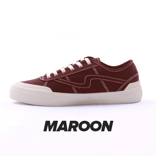 Sepatu Sneakers Pria Patrobas Equip Low Black White / Charcoal Grey / All Black / Navy / Gum / Maroon Original 100%-Maroon
